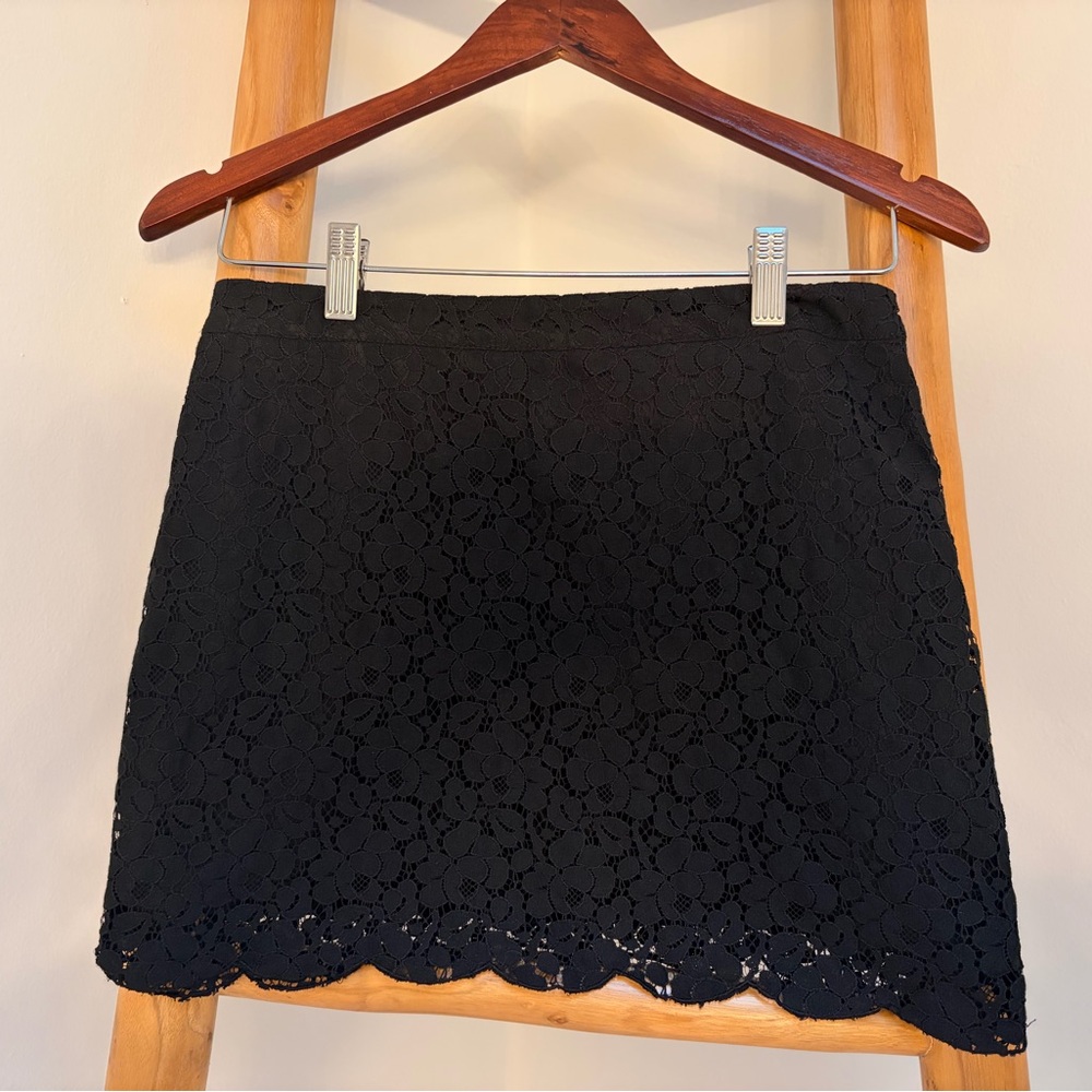 Talula Black Floral Lace Mini Skirt